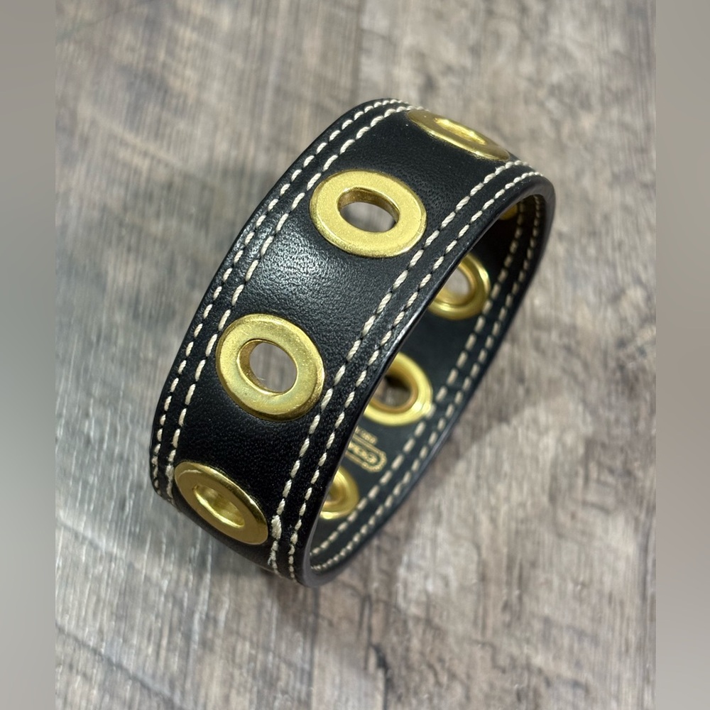 COACH Leather Grommet Bangle Bracelet